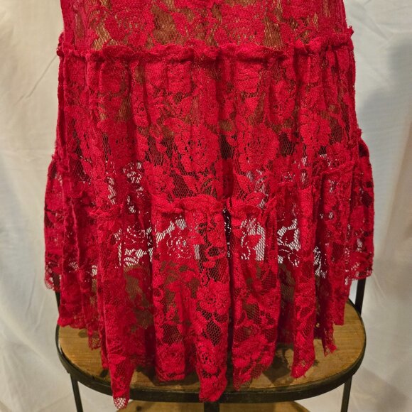FREE PEOPLE RED LACE DRESS - Picture 8 of 11